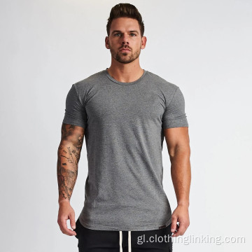 Camiseta muscular de manga curta masculina